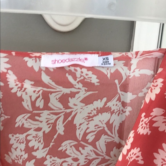 shoedazzle New Ladies Faded Rose floral long sleeve wrap Maxi Dress Barbie core - Picture 9 of 16